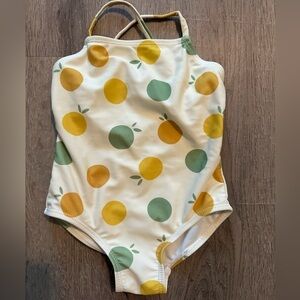 Zara EUC baby/toddler size 12-24 months fruit swimsuit. Adjustable straps.